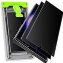 2 Pack for Samsung Galaxy S23 Ultra / S22 Ultra Matte Privacy Screen Protector, Auto Dust Removal Auto Alignment, Anti-Glare Anti-Spy PET Film [Non-Glass], Fingerprint ID Support, Case Friendly