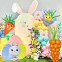 3 x Easter Balloon Arch Garland Kit, 137Pcs Pastel Balloon Arch with Carrot Rabbit Foil Balloons for Easter Party Decorations Girls Birthday Baby Shower Party Decorations