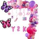 Y2k 2000s Pink Party Swirl Decorations, Room Decor Y2K, Y2K Decor Themed Party Balloons 2000s party decorations Birthday Party Decoration,Lizzie Mcguire Party Decorations, Pink Party Favor
