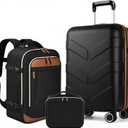 TILYMOL Hardside Carry On Luggage 22x14x9 Airline Approved with Spinner Wheels, Lightweight 20-inch Carry-On Suitcase for Men & Women, Black