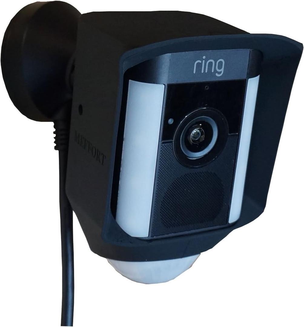 Silicone Skin Cover Case Compatible with Ring Spotlight Camera Wired - Sun Glare, UV & Weather Protection Skins Cover (1 Count, Black)