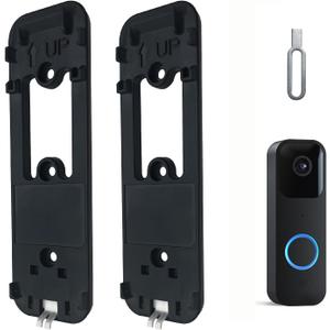 Blink Doorbell Back Plate with 3 Holes, Blink Doorbell Mount Upgrade Blink Doorbell Backplate Replacement, Blink Doorbell Accessories, Blink Doorbell Mounting Plate (2, Black)