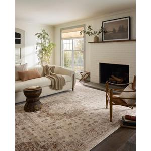 Loloi Magnolia Home by Joanna Gaines Junie Collection JUE-04 Natural/Clay 5'-3" x 7'-6", .38" Pile Height, Area Rug