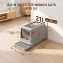 BEST JAJA 4-in-1 Enclosed Stainless Steel Cat Litter Box with Lid, Grey, 
Size	X-Large
