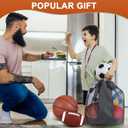 Lenwen 6 Pcs Sport Balls Set for Kids Teens, Include Official Size Basketball Football Soccer Ball with Sport Equipment Bags and Pumps Christmas Training Practice Gift (Retro Colors)