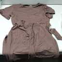 ANRABESS Women's 2026 Summer Maxi Tshirt Dress Short Sleeve Crewneck Tie Waist Casual Slim Fit Slit Spring Long Beach Dresses (Brown, L)