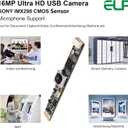 ELP 16MP Autofocus USB Camera with Microphone - Mini UVC USB2.0 Lightburn Camera - 68degree No Distortion Lens