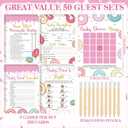 Patelai 321 Pcs Baby Sprinkle Decorations for Girl Sprinkled Baby Shower Donut Games Bingo Price Don't Say The Word Who Mom Clothespin for Pink Blue Sprinkle Donut Gender Reveal Party Decor Supplies