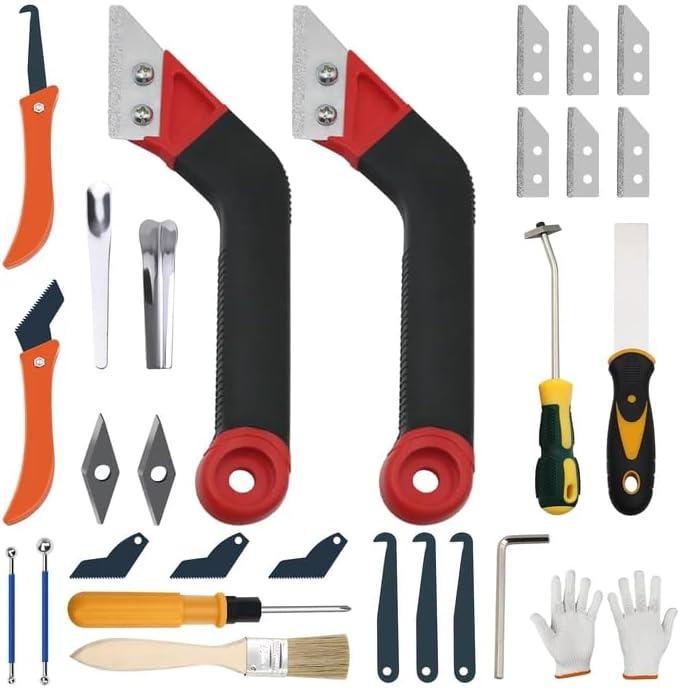 Grout Removal Tool Set, Heavy Duty Grout Saw with Replaceable Blades, Tile Grout Remover for Bathroom Kitchen Floor Joints and Corners