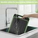 2-Piece BPA-Free Plastic Cutting Board Set, Non-Slip Dishwasher Safe Chopping Boards for Kitchen, Green