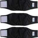 Teamoy 3 Pack Male Dog Diaper Wrap, Washable Puppy Belly Bands, Super-Absorbent and Comfortable(S,10"-13" Waist, Black)