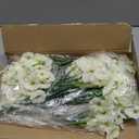 Yastouay Artificial Flowers for Outdoors, 26 Bundles Fake Outdoor Flowers, UV Resistant Artificial Plants & Flowers for Decoration, White Realistic Morning Glory for Outdoor Porch Garden Decoration