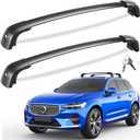 Tuyoung Roof Rack Cross Bars Compatible with Volvo XC60 XC-60 2018-2026, 220lbs Lockable Heavy Duty Anti-Theft Aluminum Roof Rails Crossbars Rooftop Accessories Luggage Racks Carrier Black