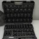 VEVOR 1/2" Drive Impact Socket Set, 65 Piece Socket Set SAE 3/8" to 1-1/4" and Metric 10-24mm, 6 Point Cr-V Alloy Steel for Auto Repair, Rugged Construction, Easy-to-Read Size Markings, Storage Case