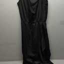 KIRUNDO Women 2026 Spring Summer Satin Mock Neck Wedding Guest Party Cocktail Midi Dress Sleeveless Wrap Ruffle Formal Dress, Small