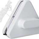 Magnetic Windshield Cleaner Tool,Outside Glass Wiper,Double-Sided Window Brush Glass Wiper Cleaning Tools,Magnetic Windshield Cleaner for High Rise Car Glazed with Anti Falling Rope (A, Triangle)