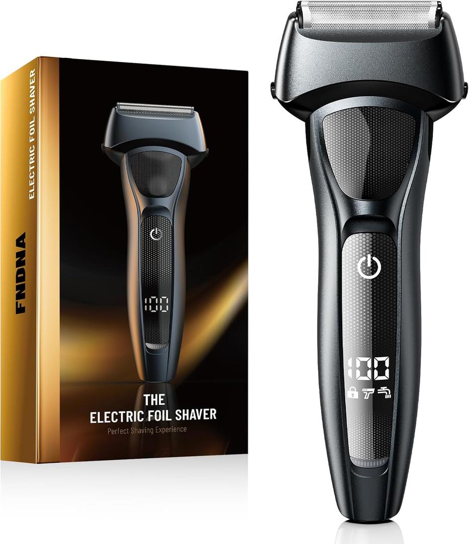 Electric Foil Shavers for Men: Portable Electric Razor for Face- Rechargeable Wet/Dry Waterproof Shaver with LED Display & Fast Charge-Ultra-Thin Razor for Close Shaving