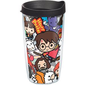 Tervis Harry Potter - Group Charms Tumbler with Wrap and Black Lid 16oz, Clear (Multicolor/Assorted)