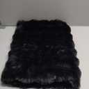 LIFEREVO Fluffy Faux Rabbit Fur Body Pillow Cover, Luxury Bubble Waffle Shaggy Plush Bed Body Pillowcase with Zipper Closure, Long 20"x54" Fuzzy Furry Pillow Case for Adults Kids Girls Teens, Black