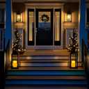 Homemory 4"x6" Outdoor Waterproof Flameless Candles with Timers and Remote Control, Battery Operated Candles, LED Plastic Candles, Dark Ivory, Set of 2