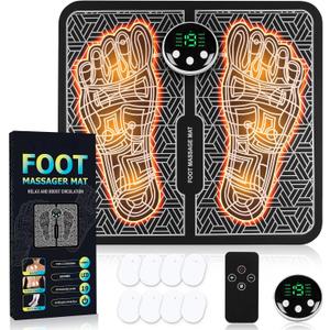 Phixnozar EMS Foot Massager TENS(Model:KTR-2493) for Muscle Relaxation,LCD Display Screen,Back Massager & Legs Massager Pad with Remote Control