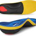 WalkHero Heavy Duty Plantar Fasciitis Arch Support Insoles, Flat Feet Shoe Inserts with Shock Absorption and Cushioning, 220+lbs Pain Relief Orthotics Inserts (Mens 13-13.5, Glacial Blue)