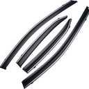 Tape-On Smoke Tint with Chrome Trim Window Visors Compatible with Toyota Camry 2018 2019 2020 2021 2022 2023 Shatterproof Window Deflectors 4pcs