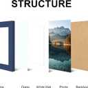 5x7 Picture Frame Set of 4, High Definition Real Glass, Display Pictures 4x6 with Mat or 5x7 Without Mat, Gallery Wall Hanging or Tabletop Photo Frames, Blue