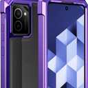 2 x Ailiber for HMD Vibe 4G Phone Case, [Not Fit HMD Vibe 5G], with Screen Protector, Dual Layer Shockproof Bumper, Clear Transparent [Anti Yellowing], Slim Scratch-Resistant Cover-Purple