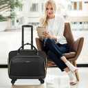 Ytonet Rolling Briefcase for Women, 17.3 Inch Rolling Laptop Bag with 4 Spinner Wheels, Water Rresistant Wheeled Computer Bag with Lock, Large Rolling Bag for Travel Business Overnight Teacher, Black