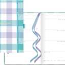 Letts of London® Gingham Academic Weekly/Monthly Planner, August 2025 to July 2026, Week-to-View, Sewn Binding, Multilingual, A5 Size, 8.25" x 5.875", Aqua (C031931-26)