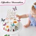 LemonRoad 44 Pcs Flower Cake Toppers with 35 Dried Flower Decorations 8 Pcs 3D Colorful Butterfly Decoration and 1 Baby in Bloom Cake Topper for Birthday Weddings Parties Baby Shower Supplies