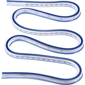 uxcell Flexible Ruler 36 Inch 90cm Curve Ruler for Engineering Drawing, Design Graphics, Garment Design, Blue