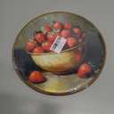 CUANFDDSF Moody Strawberry Cottage Kitchen Round Wall Art, Still Life Country Kitchen Wall Hanging Frame Decor, Vintage Fruit Farmhouse Canvas Prints Decorations for Home Dining Room, 10x10 Inch (Colour 05)