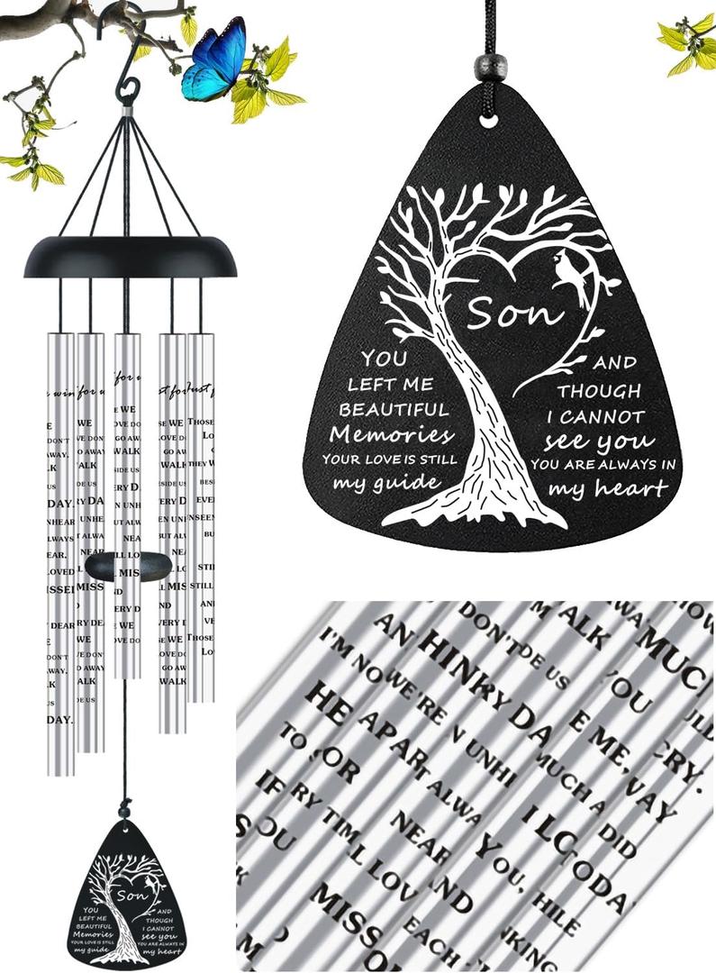 Sympathy Memorial Wind Chimes Bereavement Memorial Gifts for Loss of Son Sympathy Memorial Gifts for Loss of Loved One in Memory of Son