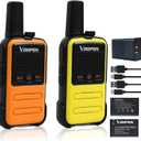 Rechargeable Mini Walkie Talkies C56TB for Adults Two Way Radios Long Range Compact Transceiver with USB C Charger for Family Hiking Camping Cruising Skiing Shop (2-Pack)
