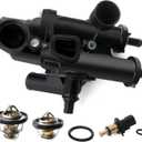 Engine Coolant Thermostat Housing Assembly with Sensor Compatible with Dodge Avenger 08-14, Journey 09-20, Chrysler 200 11-14, Jeep Compass Patriot 07-17, Caliber 07-12, 2.0L 2.4L Replace 68003582AB