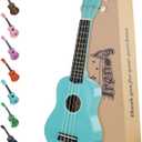 Trendy Soprano Saint Patrick's Day Ukulele for Beginners 21 Inch Hawaiian Wood Ukuleles for Adult Student Starter Four Strings Guitar (Light Blue)