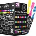 Loddie Doddie Chalk Markers - Pack of 24, 6mm Reversible Tips - Liquid Chalk Pens for Glass & Windows - Dry Erase Chalkboard Markers for Blackboard & Calendars - Non-Toxic Pens for Art & Decor