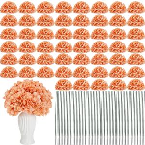 104 Pcs Hydrangea Artificial Flowers, Fall Faux Hydrangea with Stems for Wedding Arch, Silk Hydrangeas for Centerpieces Home Garden Baby Shower Party Decoration (Terracotta)
