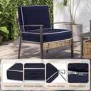 24" x 24" x 5" Outdoor Chair Cushions Set of 2, Patio Chair Cushions w/Handle and Ties, Square Waterproof Outdoor Cushions, Fade-Resistant Patio Furniture Cushions Deep for Sofa Couch