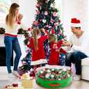 Aliceset 4 Pack Wreath Storage Containers, Ornament Garland Wreath Storage Bags with Handle Zipper Decorative Storages Box for Winter Valentine Wreaths(30 x 30 x 7.8 Inch,Light Green)