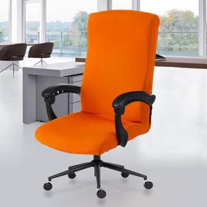 Stretch Computer Office Chair Cover with Durable Zipper - Universal Washable Removable Spandex Rotating Boss Chair Slipcovers - Anti-dust Soft Desk Chair Seat Protector for Dogs, Cats, Pets (Orange)