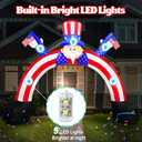 12FT Length 9FT Tall Independence Day Inflatables Uncle Sam Decorations, 4th of July Blow Up Inflatable Yard Decorations Built-in 5 LEDs for Party Garden Lawn Patriotic Decorations Outdoor