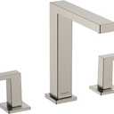 hansgrohe Tecturis E Widespread -Handle -Hole 8-inch Tall Bathroom Sink Faucet in Brushed Nickel, 73031821