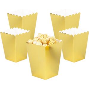 YESON Gold Popcorn Boxes Mini Paper Popcorn Box for Party,Pack of 36