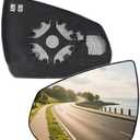 Driver Side Mirror Replacement Glass for Cadillac SRX 2010-2016,Automotive Exterior Heated Left Side View Mirror Glass for 2010 2011 2012 2013 2014 2015 2016 Cadillac SRX(SKOUIO 01-S)