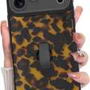 KANGHAR Compatible with iPhone 17 Pro Max Case Cheetah Leopard -Black | Support for MagSafe Cute Print Pattern Wristband Kickstand Shockproof Soft Bumper Protective Cover for Girls Women