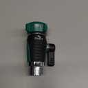 2WAYZ 0 Garden Hose Shut Off Valve - 3/4" Inlet & Outlet Heavy Duty Hose Connector - Full Metal Water Adapter with Large 1.6" Knob - 2.3 x 1.9 x 3.6 Inch Outdoor Fitting (Green and Black) (0 Straight (Premium))