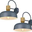 Darkaway Modern Barn Light Fixtures Wall Lamps Sconces with Hammered Metal Shade, Blue Lighting for Outdoor Indoor Patio Porch Lights, 2 Pack